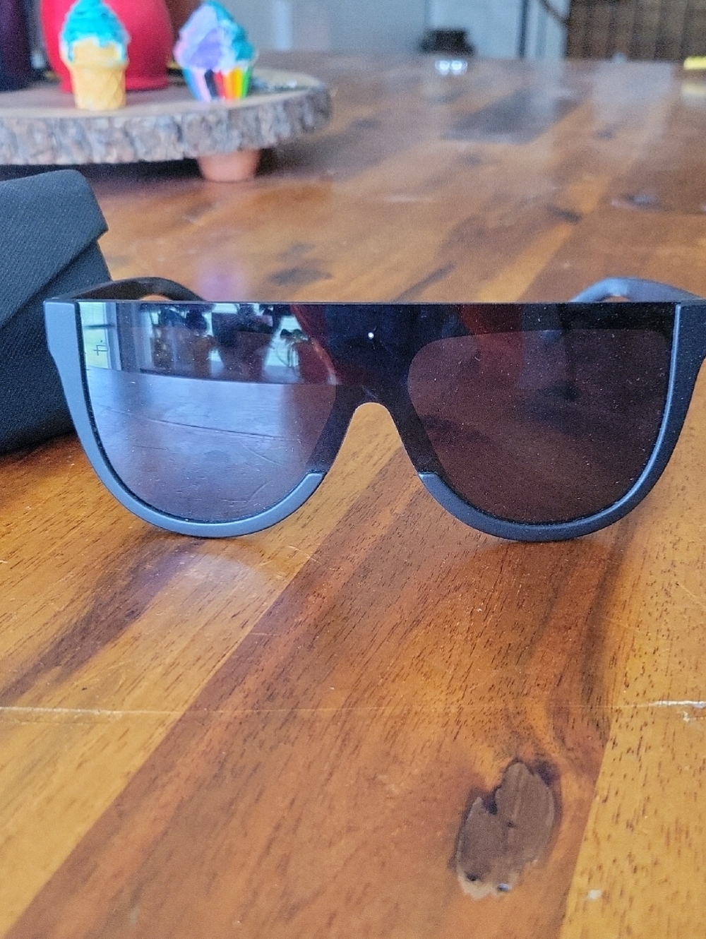 Sleek Black Shield Sunglasses